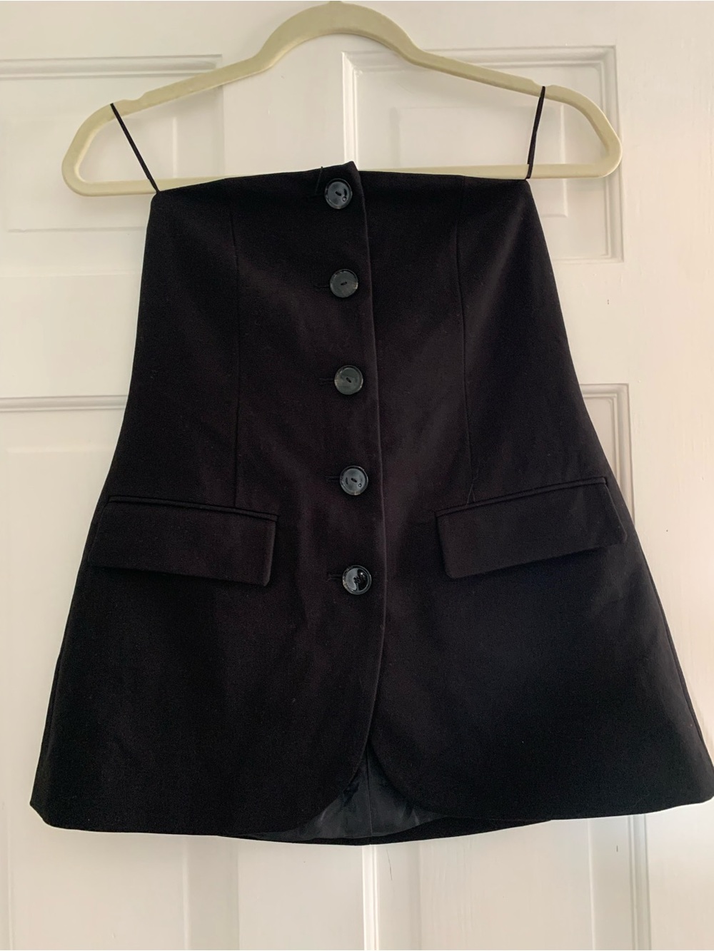 Zara Black Button-Front vest